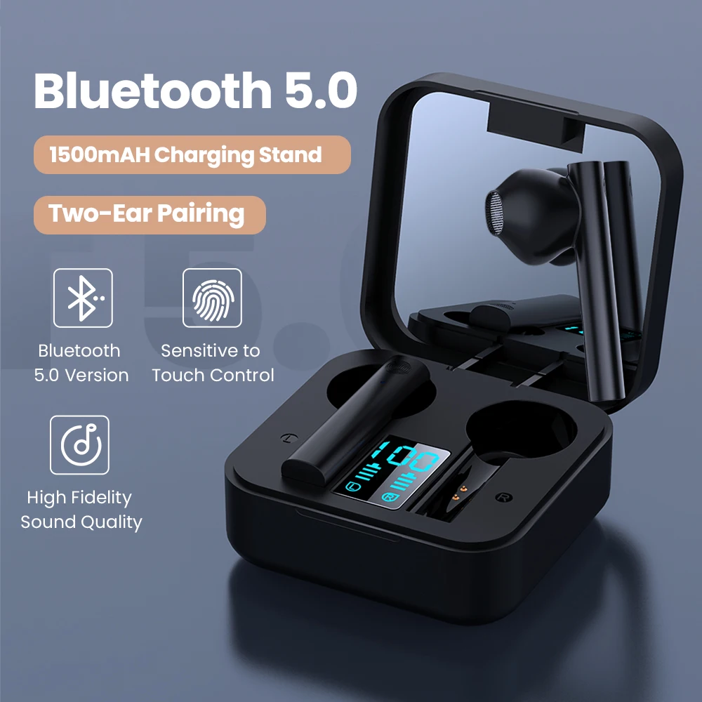Headset TWS Bezdrôtový Headset Bluetooth 5.0 pre Slúchadlá, LED Displej Nepremokavé Zníženie Hluku Športové Slúchadlá Herné Slúchadlá