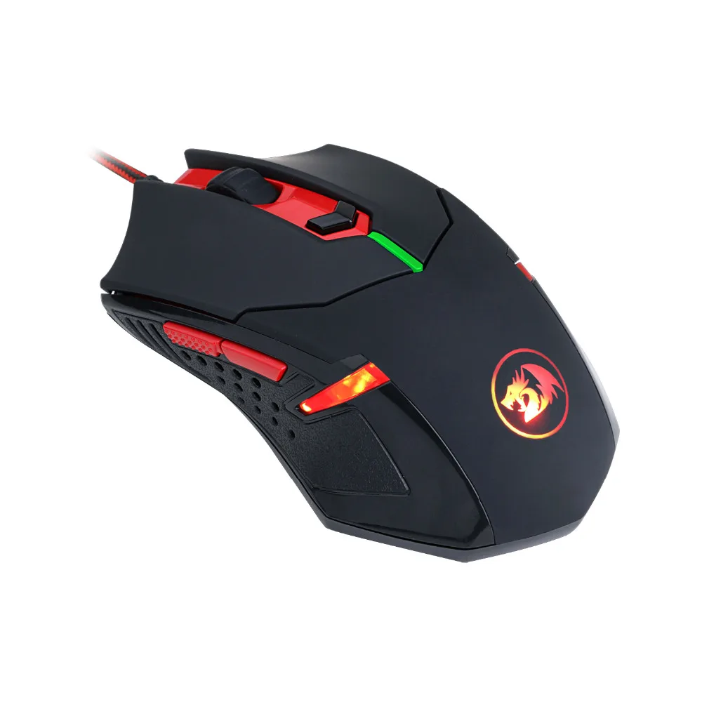 Herná Myš s drôtovým s červenou led, 3200 DPI 6 Tlačidiel, Ergonomický CENTROPHORUS Gaming Mouse na PC Redragon M601 CENTROPHORUS
