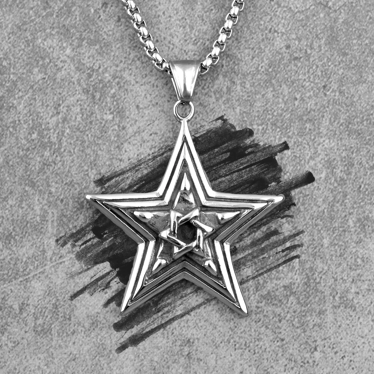 Hexagram Star Fsshion Nehrdzavejúcej Ocele Mužov, Náhrdelníky, Prívesky Reťazca Punk pre Priateľ Muž Šperky Tvorivosti Darček Veľkoobchod