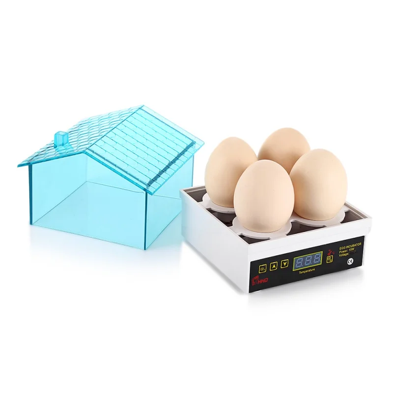 HHD Vajcia Inkubátor Plne Automatická Liaheň Stroj Mini Dieťa Digitálny 4 Vajcia Brooder Kapacita Podávača Poklop na kuracie prepeličie