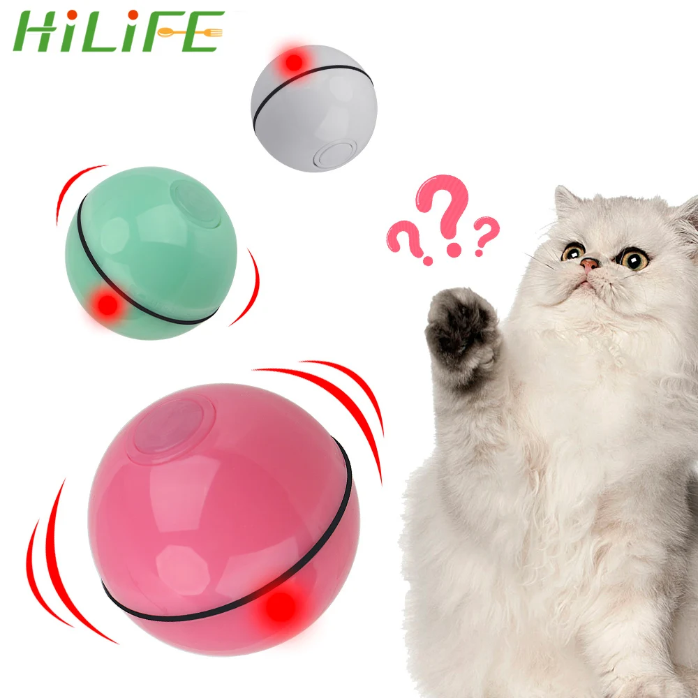 HILIFE Automatické Otáčanie Hračka Pre Mačku, Psa Smart Interaktívne Rolling Loptu USB Elektrické Pet Hračky LED Koľajových Flash Loptu