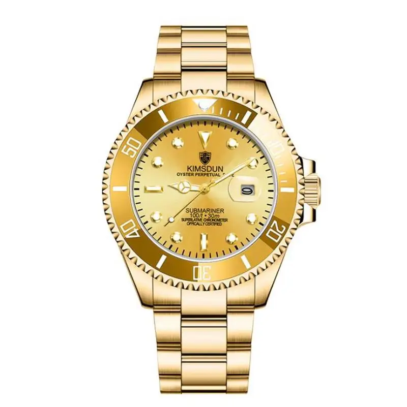 Horúca novinka pánske luxusné módne klasické KIMSDUN quartz hodinky vodotesné zobrazenie dátumu nehrdzavejúcej ocele vysokej kvality podnikateľského Relogio