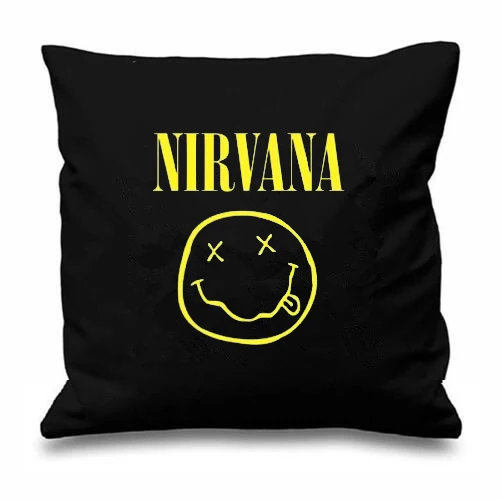 Horúce Nirvana Smajlíka Hodiť Vankúš Rockovej Hudby, Nirvana Vankúš Dekoratívne Kurt Cobain Rocková Kapela Sedacie Vankúše Sham 18