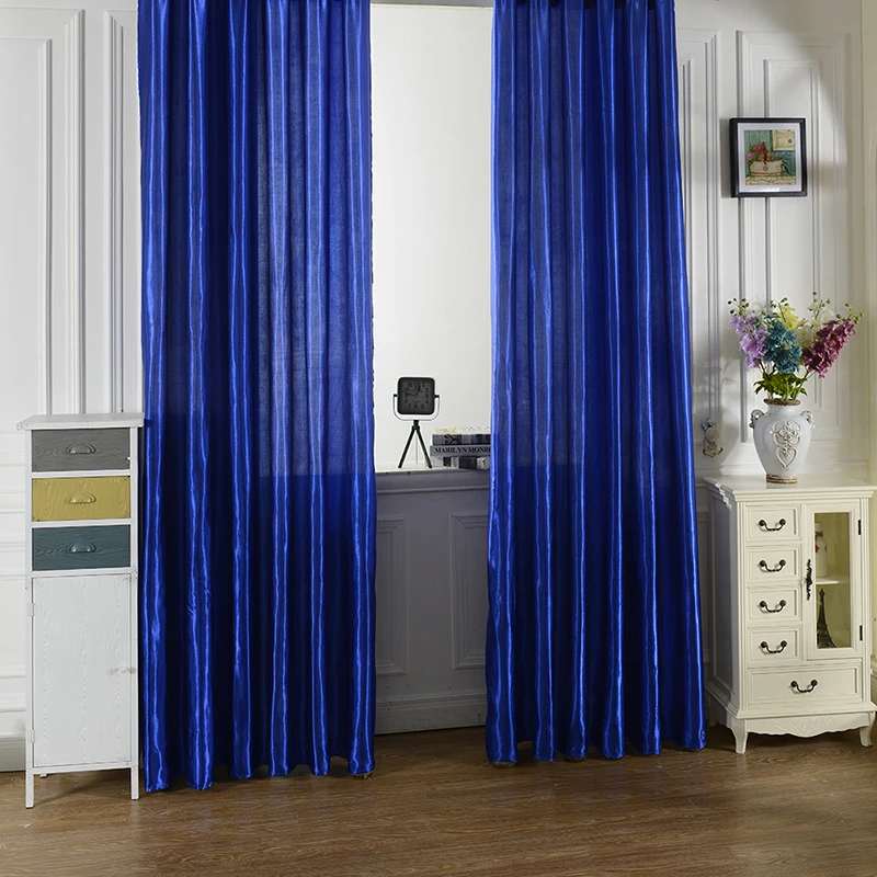 Hot Predaj 100 x 200 cm Prút Vrecku Top Solid Farba Satin Opony Panel Okna Curtains40