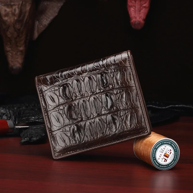 HOT predaj 2020 nové Thajsko krokodílej kože pánske peňaženky krátke veľké bankovky klip multi-card originálne kožené peňaženky pre mužov