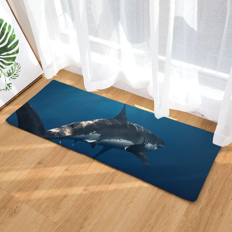Hot Predaj 3D Vytlačené Zvierat Tichom Shark Rohožky Anti-slip Dvere Mat Absorpcia Vody Kuchyňa Koberec Dlho, Veľkosť Vonkajšie Podlahové Rohože