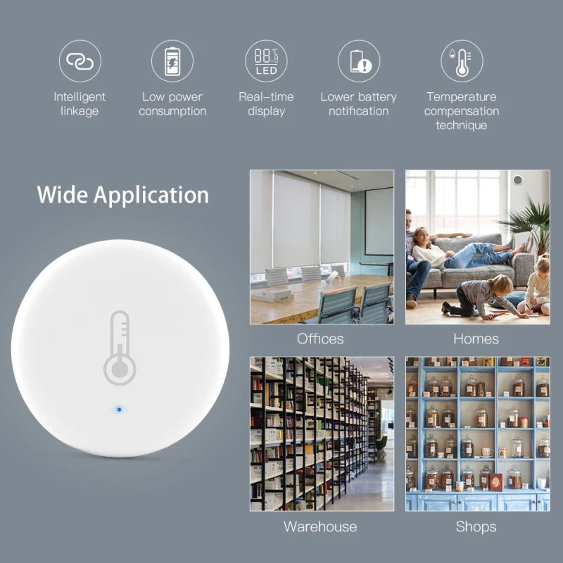 Hot Predaj Tuya/SmartLife ZigBee Aplikácie Smart Teplota A Vlhkosť, Senzor Pracovať S Zigbee Hub Cez Alexa Domovská Stránka Google Smart Home