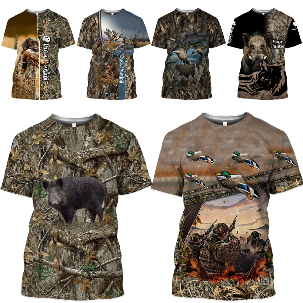 HOXIXIB diviak T Shirt Mužov Elk 3D Jungle Skryť Zakrývanie Tlač Oblasti Hunt Tričko Hru Roztomilý Zvieratá Jeleň Reed Ženy Streetwear