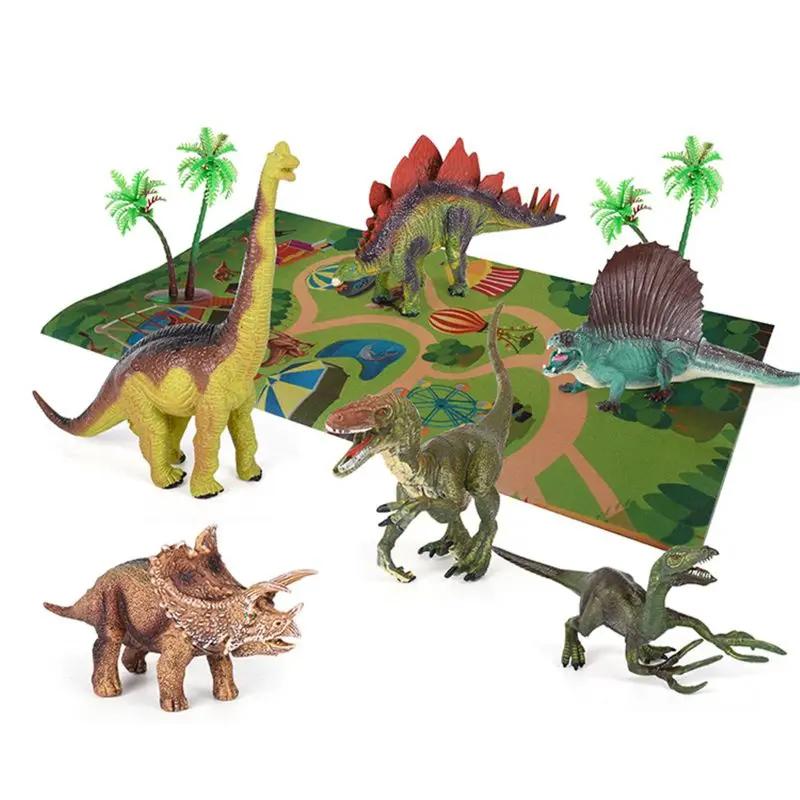 Hračka Dinosaur Obrázok w/ Činnosť Hrať Mat & Stromy, Vzdelávacie Realistické Dinosaura Playset Vytvoriť Dino Sveta, Vrátane T-Rex,