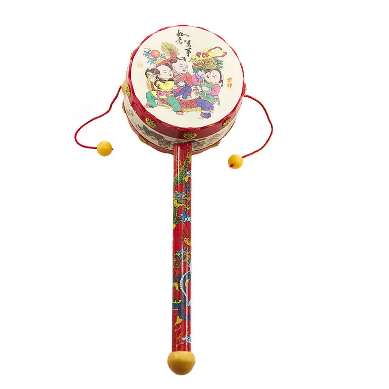 Hrkálka Hračky Starovekej Čínskej Cartoon Kópiu Rotujúce Hračky Rachot Bubnov Detí Cartoon Dieťa Strane Bell Plastové Hračky