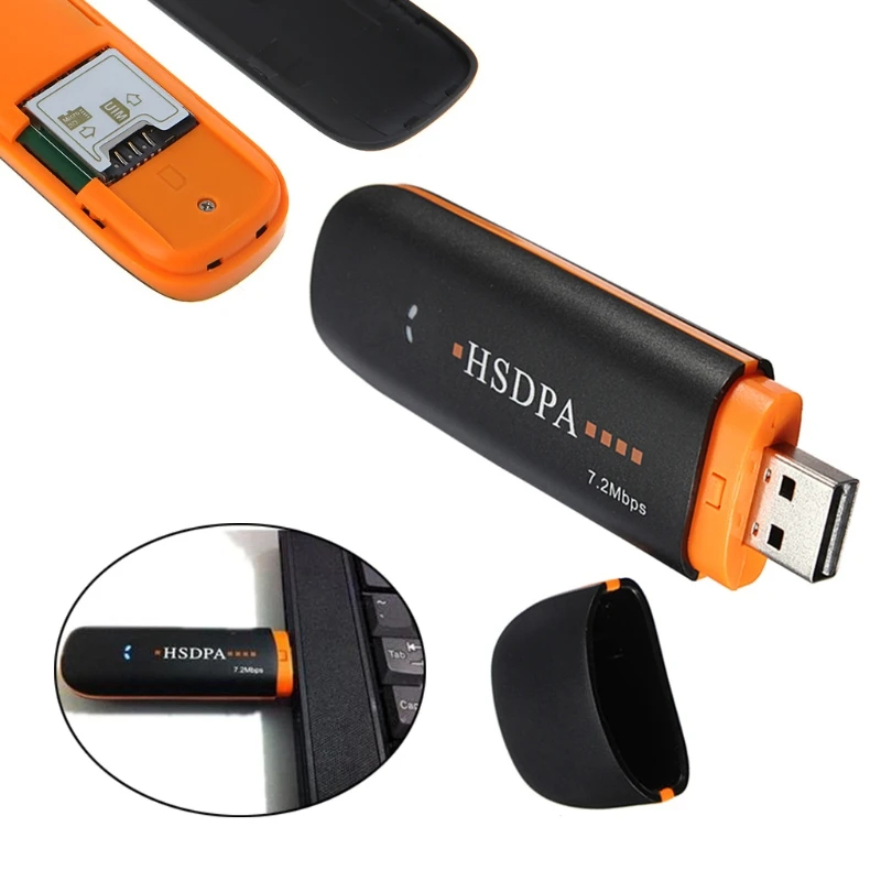 HSDPA USB STICK SIM Modem 7,2 Mbps 3G Adaptér Bezdrôtovej Siete s TF Karty SIM R9JA