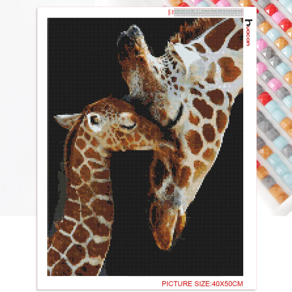 Huacan DIY Diamond Maľovanie Príslušenstvo Žirafa Square/Kolo Plné Diamond Vyšívanie Kompletný Kit Zvierat Domáce Dekorácie