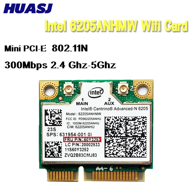 Huasj Intel Centrino Advanced-N 6205 62205HMW Wifi 300Mbps PCIe tarjeta para IBM Lenovo Thinkpad x220 x220i t420 60Y3253