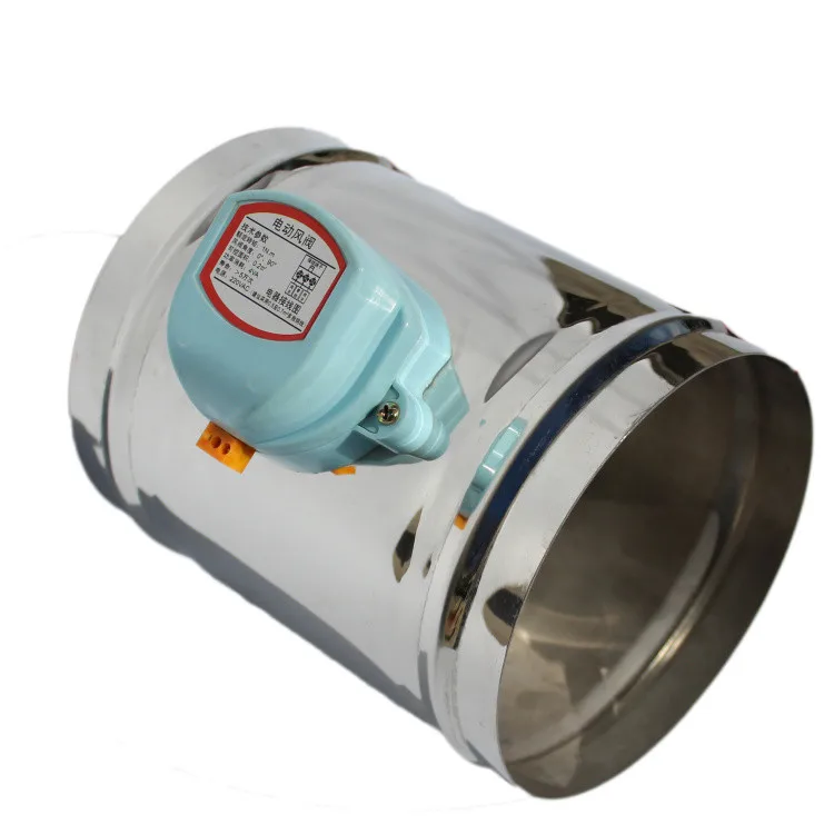HVAC nehrdzavejúcej ocele vzduchu klapka ventil 220V elektrické vzduchovod motorizované klapka pre 4