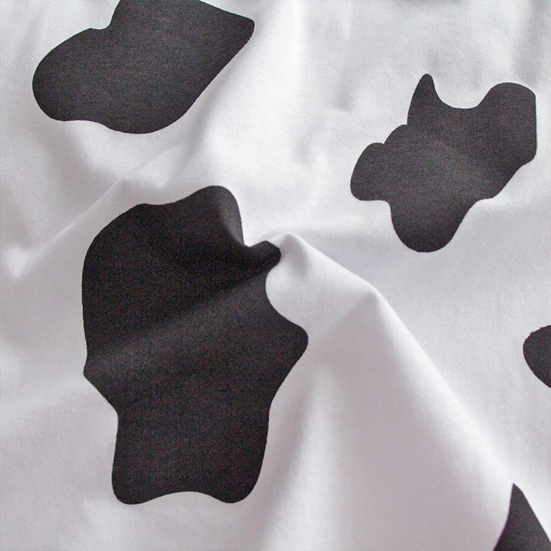HWLZLTZHT Bavlnené Tričko Letné Oblečenie pre Ženy Veľkých Rozmerov Krava Tlačiť Základné Tričko Ženy Príležitostné O-neck Tričko Nadrozmerné Top