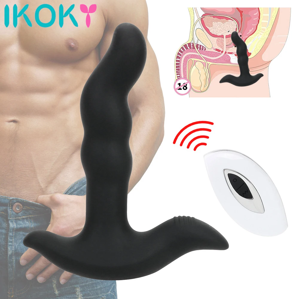 IKOKY Análny Rotačný Vibrátor Erotické Zadok Plug Prostaty Masér Sexuálne Hračky pre mužov 10 Rýchlosť Bezdrôtového Diaľkového Ovládania