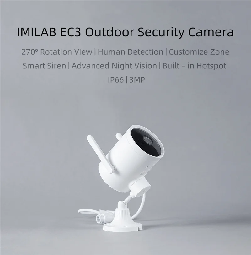 IMILAB EC3 Inteligentné Vonkajšie IPPTZ 270° Fotoaparát IP66 Nepremokavé 2K HD Infračervené pre Nočné Videnie, WIFI, bezpečnostné Kamery