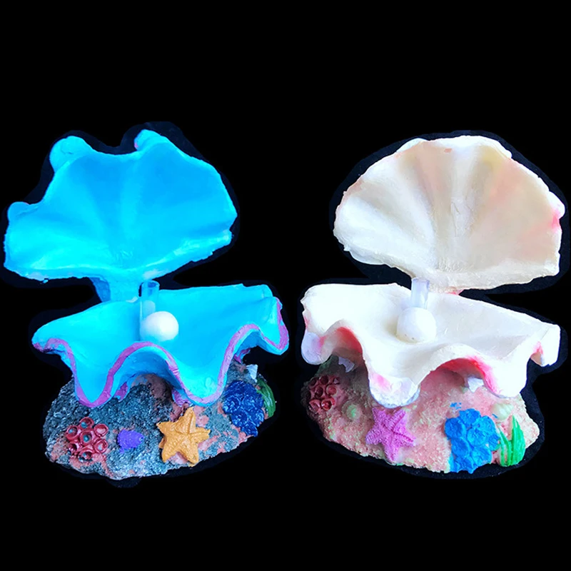 Imitácia Živice Shell Perlou Akvarijné Ryby Nádrž Ornament Shell Bubbler Bublajúce Dekor Akvárium Terénne Pearl Venuša
