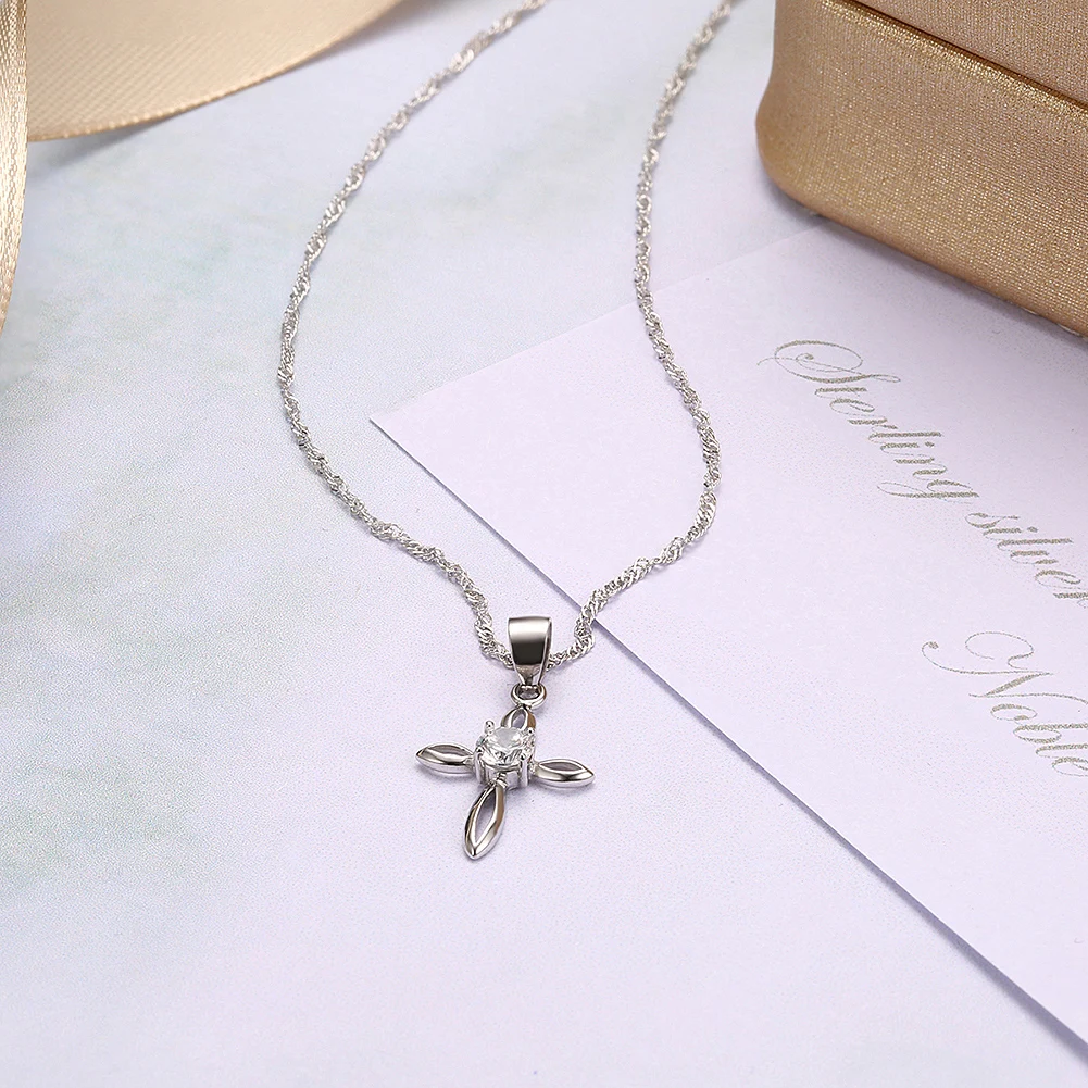 INALIS 925 sterling silver žena pozastavenie prívesok na krk diamond crystal Kríž náhrdelník darčeky pre ženy šperky dievča