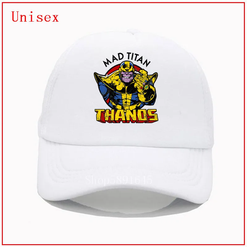 Infinity Thanos Mad Titan black čiapky pre mužov baseball žena vedro čiapky mens klobúk dizajnér klobúk Nastaviteľné klobúk na ochranu pred slnkom klobúk