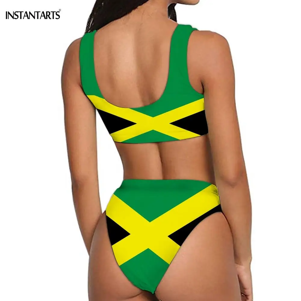 INSTANTARTS Jamajský Príznak Tlač Ženy Letné Bikiny Sexy Kúpanie Plavky Dámy XS S M L XL XXL Dva Kusy Bikini Push Up