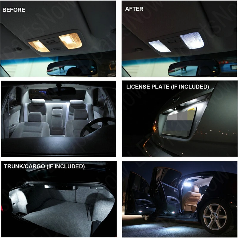 Interiérové led Auto svetlá Na Nissan np300 navara d40 vyzdvihnúť žiarovky pre autá špz Svetlo 6pc