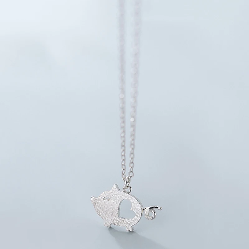 INZATT Reálne 925 Sterling Silver Duté Srdce ošípaných Náhrdelník Prívesok Pre Módu Ženy Jemné Šperky Minimalistický Príslušenstvo 2019