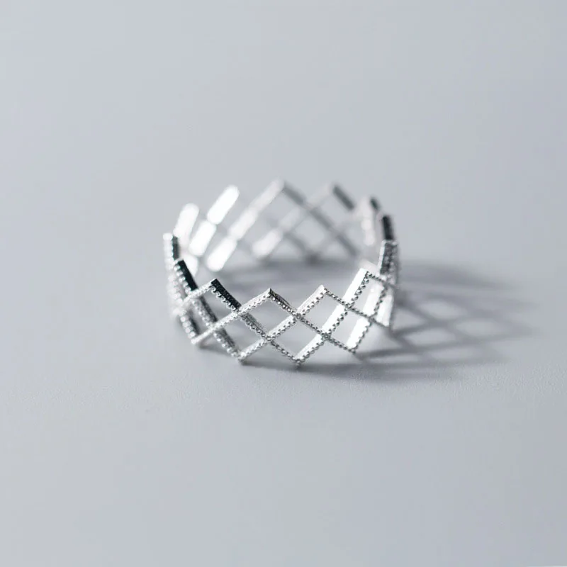 INZATT Reálne 925 Sterling Silver Minimalistický Geometrické Otvorenie Krúžku Pre Elegantné Ženy Strany Jemné Šperky Klasické Príslušenstvo Darček