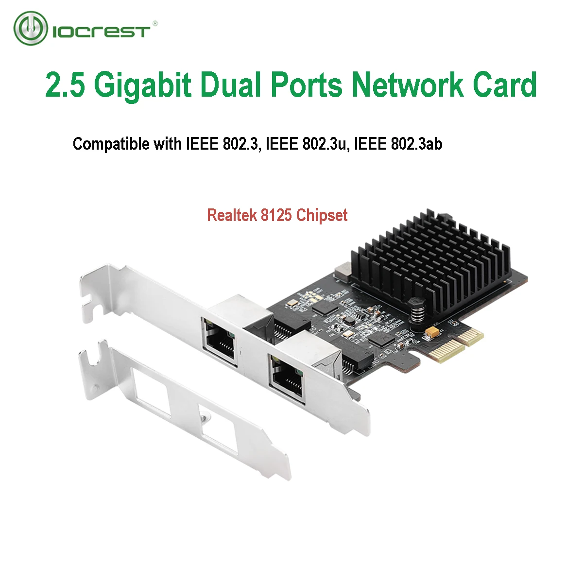 IOCREST NOVÉ 100/1000M/2,5 G RJ45 Sieťový adaptér RJ45 RTL8125B Chipset PCIe slot karty PCI Express Sieť Lan Karty