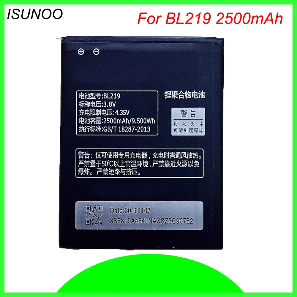 ISUNOO BL-219 Batérie Pre Lenovo A880 batérie 2500mAh BL219 Výmena Batérie pre Lenovo A880 S856 A889 A890e S810t A850+ A916