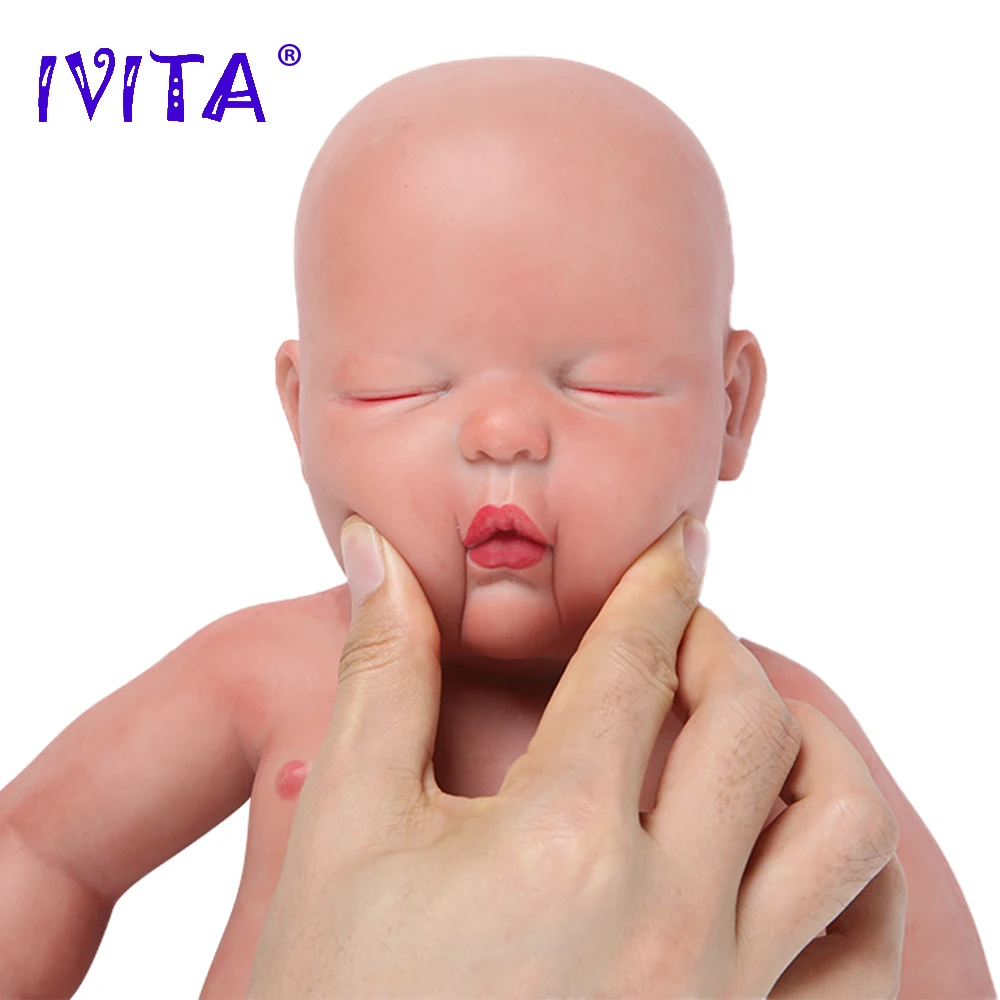 IVITA WG1510 47 cm, 3.7 kg Hot Predaj Dvojičky Oči Zatvorené celého Tela Silikónové Reborn Bebe Bábiky Nažive Brinquedos pre Dievčatá, Hračky pre deti