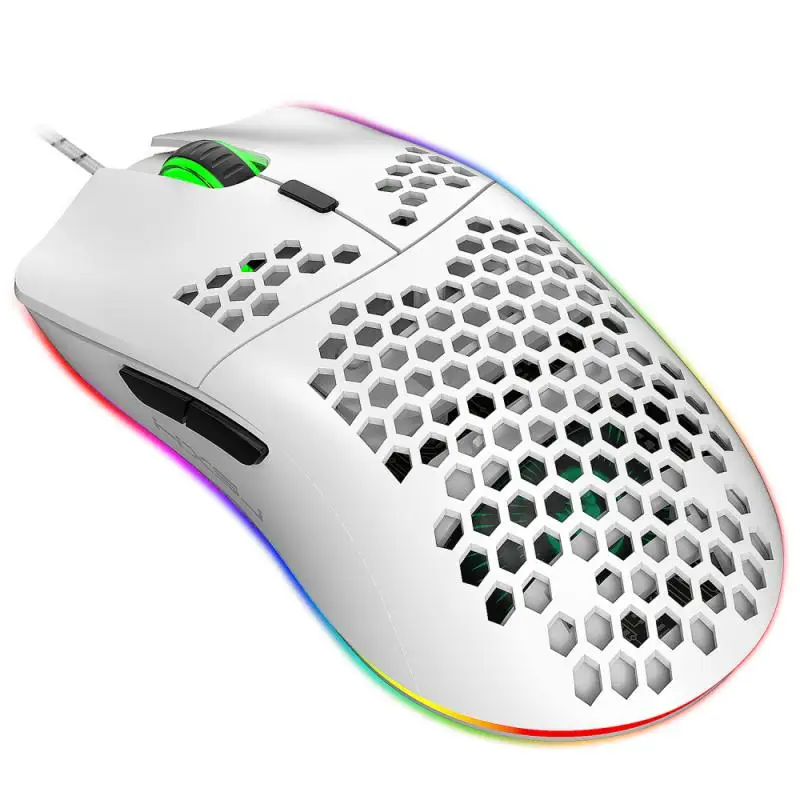J900 Programovateľné USB Káblové pripojenie Hernej Myši RGB Hráč Mouses so Šiestimi Nastaviteľné DPI Honeycomb Duté Ergonomický tvar, Plochu PUBG
