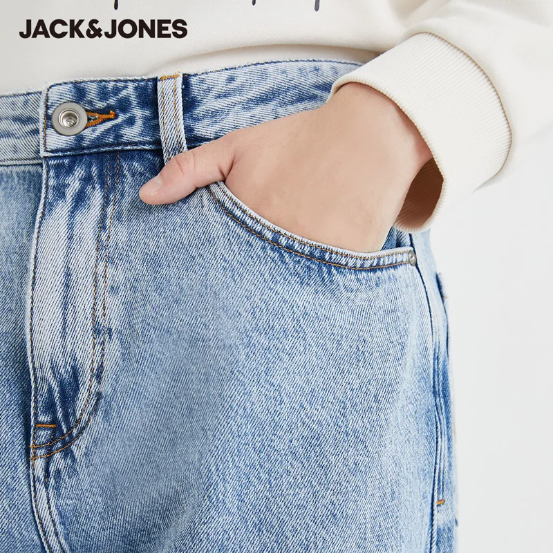 JackJones Mužov Voľné Straight fit, Bavlna Streetwear Širokú nohu Jeans| 220332125