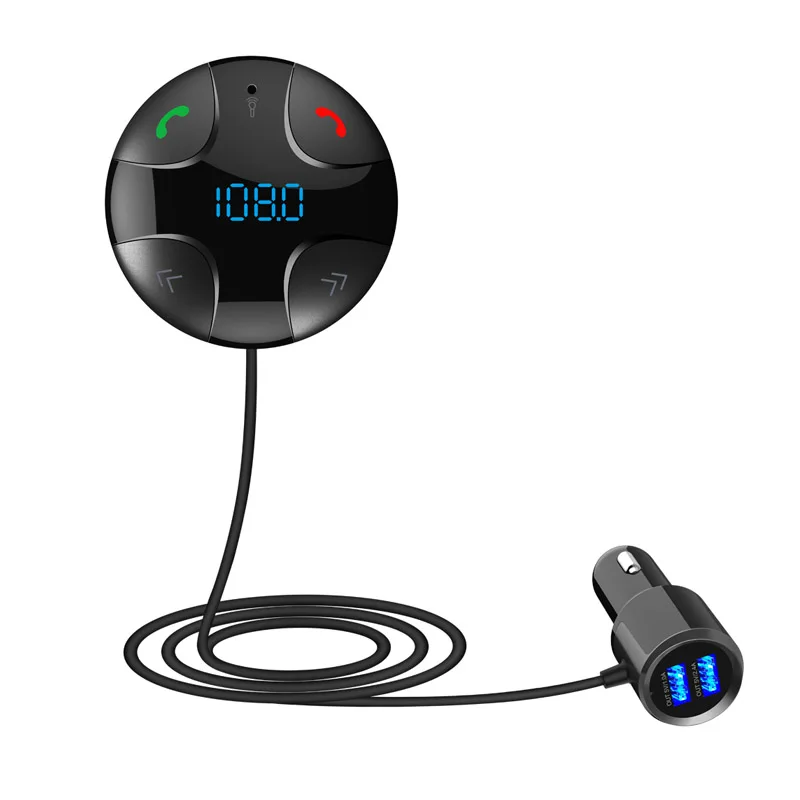 JaJaBor FM Vysielač Bluetooth do Auta Auto Bezdrôtový A2DP Audio Music Prijímač Handsfree súprava do MP3 Prehrávača, Digitálny LED Displej