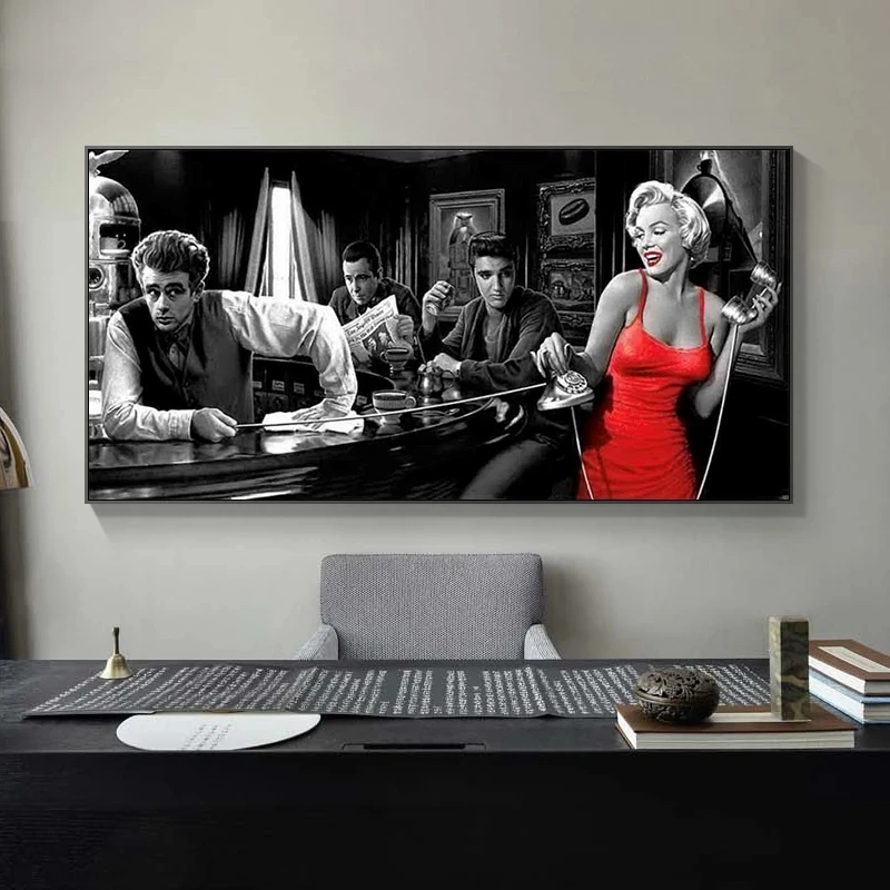 James Dean Marilyn Monroe Elvis Presley Plátne Obrazy Plagáty a Tlačí na Steny Umenie Fotografie pre Obývacia Izba Dekor