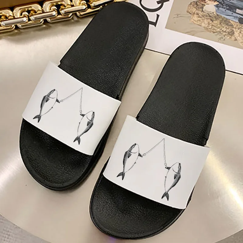 Japonský Ryby Harajuku Ženy papuče Módne členkové Topánky Non-slip Listov Kúpeľňa Letné Sandále Mäkké Jediným Flip Flops Ženy