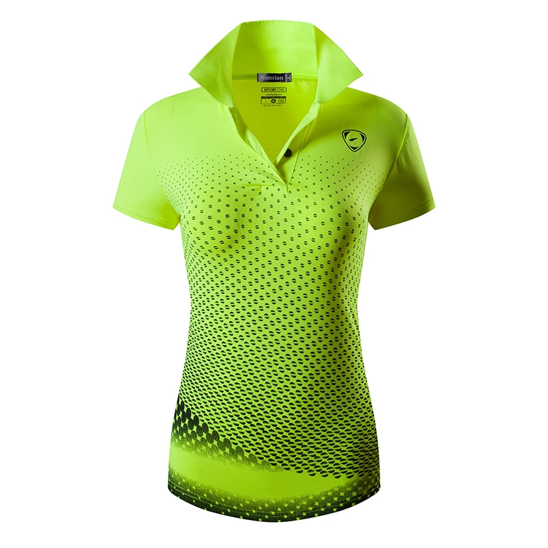 Jeansian Žien Bežné Dizajnér Krátky Rukáv T-Shirt Tee Košele Tričko Golf, Tenis, Bedminton SWT251 Zelená