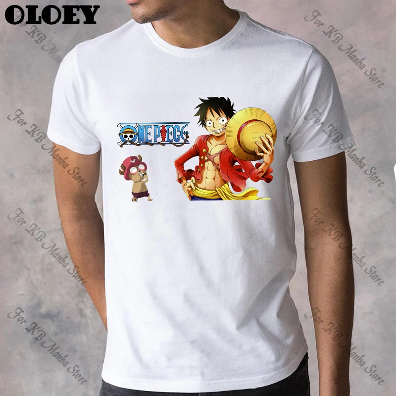 Jeden Kus Japonskom Anime T Shirt Mužov Harajuku Cartoon Luff Zoro Grafické T-shirt Ulzzang Muž Top Kawaii Lete Roku 2020 Bavlnené Oblečenie