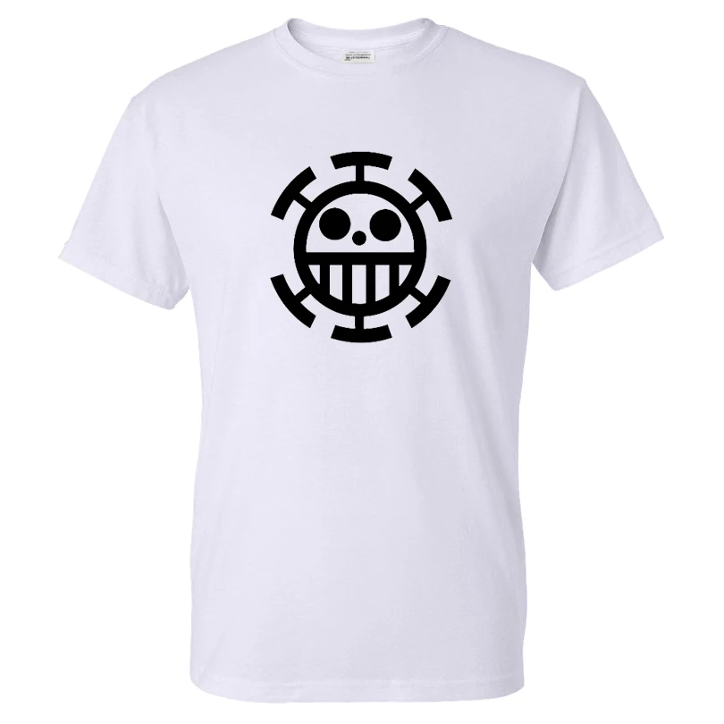 Jeden Kus Trafalgar Práva Logo Vytlačené T-shirt Muži Ženy Jar Leto Trendy Streetwear Tričko Kvalitné Bavlnené tričko Unisex