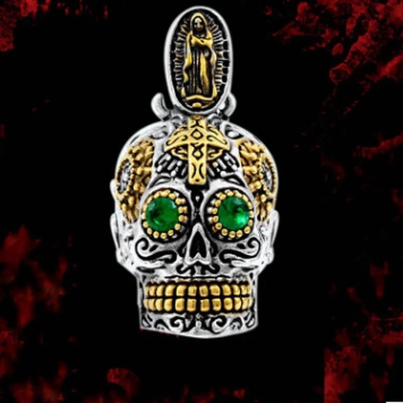 Jedinečný dizajn pánskej Módy punk hiphop lebky biker prívesok náhrdelník šperky veľkoobchod