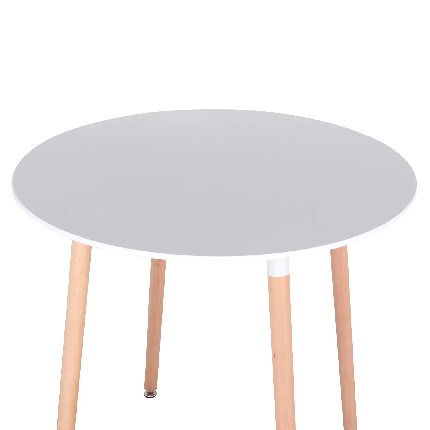 Jedálenský Stôl Moderné Kolo Nordic Škandinávskych MDF Top Masívneho Bukového Nohy pre Obývacia Izba Jedáleň Byt Biela 80x 80x75cm