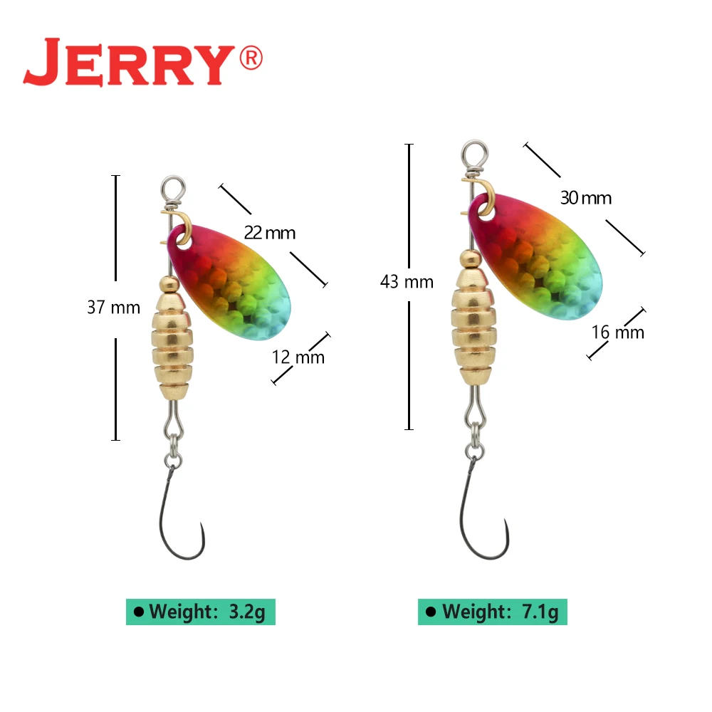 Jerry Kopije 8pcs Spinner Kit Set Návnadu Jeden Háčik Kovový UL Rybárske Nástrahy Glitters Baubles Spinnerbait Pstruh, Ostriež