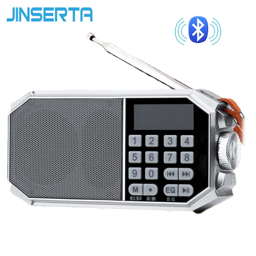 JINSERTA Vonkajšie Bezdrôtové Bluetooth Reproduktor 4.2 Basy Prenosné Reproduktory s FM Rádiom LED Displej Podpora TF Kariet/U Diskov Hrať