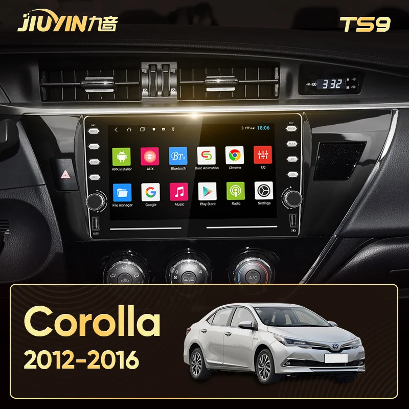 JIUYIN Pre Toyota Corolla 11 2012 - 2016 Auto Rádio Multimediálny Prehrávač Videa Navigácie GPS Android Č 2din 2 din dvd