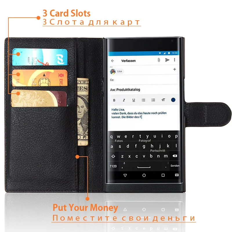 Jonsnow Pre Blackberry Kúpeľňou Prípade, Luxusné Peňaženky PU Kožené puzdro pre Blackberry Kúpeľňou, Flip Ochranný Kryt Telefónu 5.4 palec