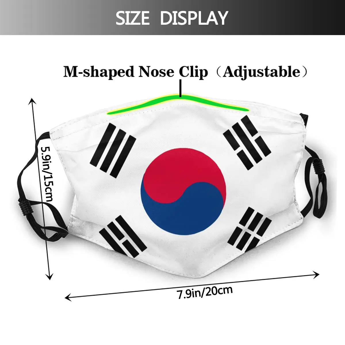 Južná Kórea Vlajka Unisex Non-Jednorázové Masky Prachu ochranný Kryt Respirátor Utlmiť Masky s Filtrami