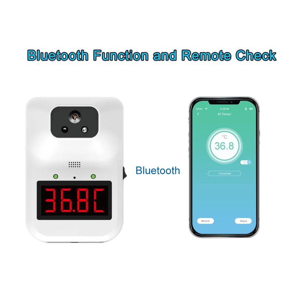 K3plus Bluetooth AI na Stenu Non-kontakt Infračervený Teplomer Digitálny Čelo Strane, Snímač Teploty s Horúčka Alarm