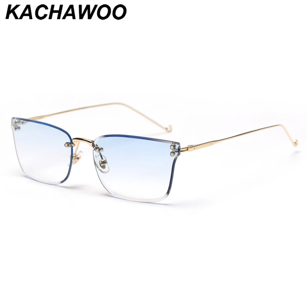 Kachawoo námestie slnečné okuliare bez obrúčok muž kovové módne slnečné okuliare ženy, Letná výzdoba modrá zelená hot drop-doprava