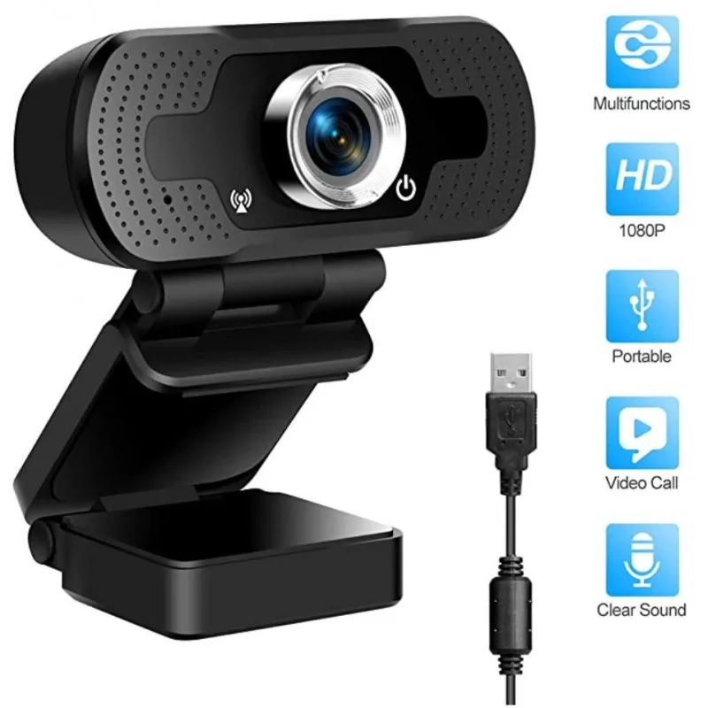 Kamera 1080P Full HD USB webová Kamera Webkamera s mikrofónom PC počítač Chat Video hovor videokonferencie Video
