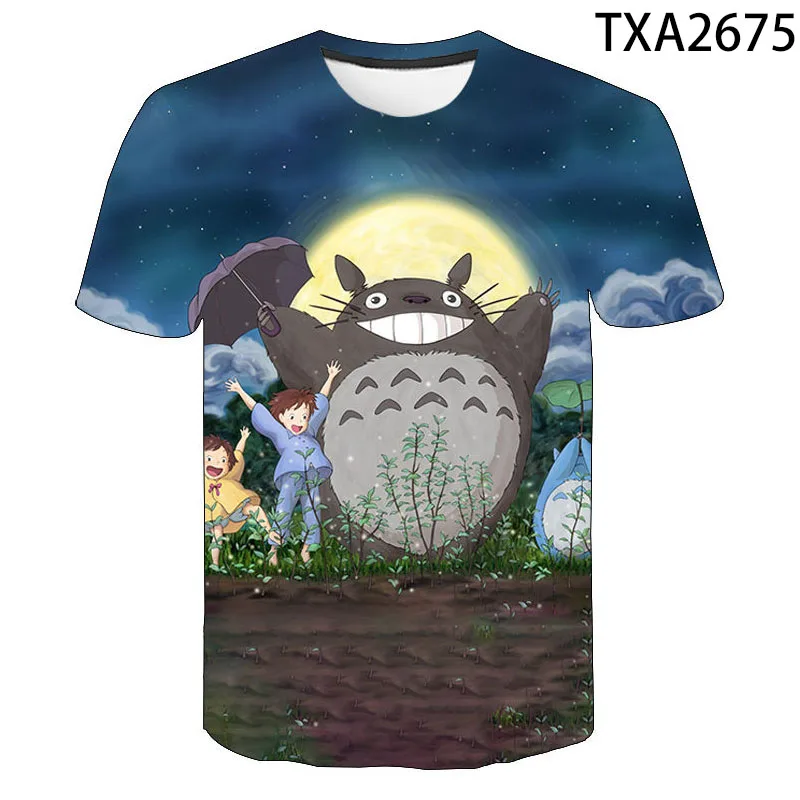 Karikatúra animácie Totoro 3D Tričká Bežné Chlapec dievča Deti Streetwear Módy Vytlačené T-shirt Muži, Ženy, Deti v Pohode Topy Čaj